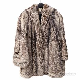 Pelliccia vera di volpe argentata vintage elegante