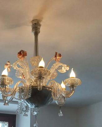 lampadario veneziano in vetro di Murano