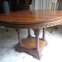 tavolo tondo noce masso apribile condizioni ottime