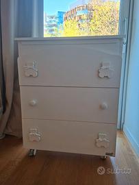 Cassettiera fasciatoio Erbesi con vasca bagnetto