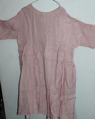 Abito in lino rosa cipria