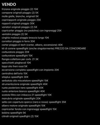 RICAMBI PIAGGIO E SPEEDFIGHT