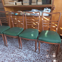 4 sedie imbottite verdi vintage