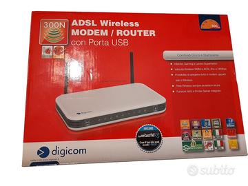 Digicom 300N ADSL Modem Router con Porta USB
