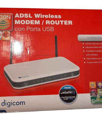 Digicom 300N ADSL Modem Router con Porta USB