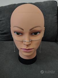 Catena viso acciaio e filo alluminio, fatto a mano