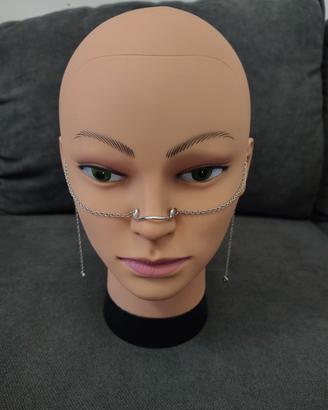 Catena viso acciaio e filo alluminio, fatto a mano