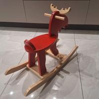 Dondolo Alce rosso/legno Ikea EKORRE