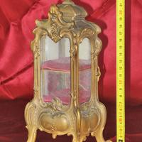 Antica vetrinetta in miniatura in ottone