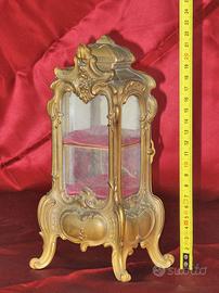 Antica vetrinetta in miniatura in ottone