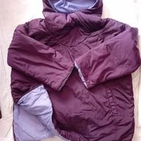 Giaccone piumino sportivo viola cappuccio  tg M/L