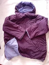 Giaccone piumino sportivo viola cappuccio  tg M/L