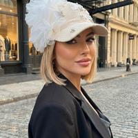 Seraphine Cap Custom Beige Tulle & Dettagli Metal 