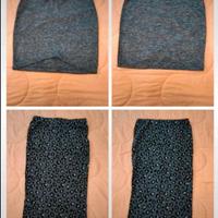 Gonna mini grigia e gonna maxi animalier