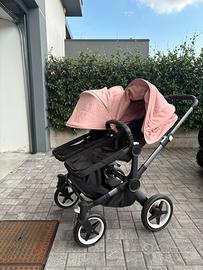 Passeggino doppio Bugaboo Donkey 5 rosa con culla