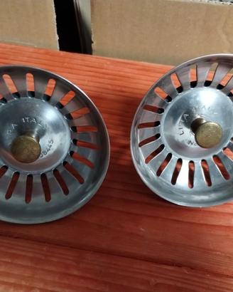 2 pilette di scarico per lavello in acciaio