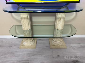 Porta tv in vetro/pietra