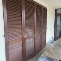 Persiane in legno fisse porta finestre 4 ante