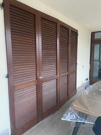 Persiane in legno fisse porta finestre 4 ante