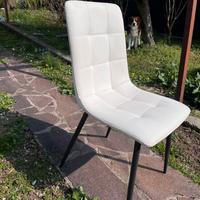 Sedie bianche cucina pelle