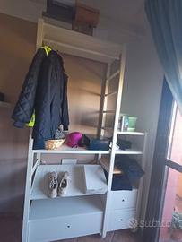 Attaccapanni, porta scarpe con cassetti 