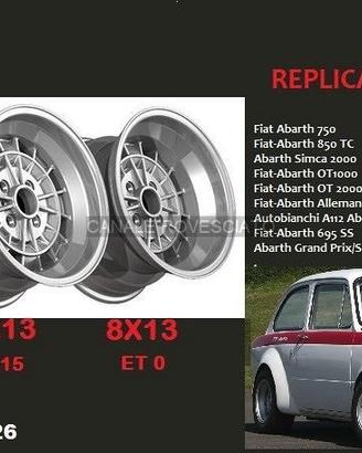 Cerchi in lega 13 campagnolo 4x98 fiat abarth