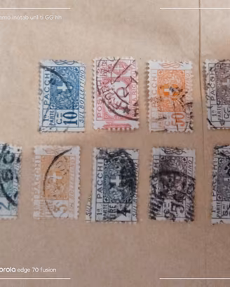 9 francobolli posta pneumatica del 1921