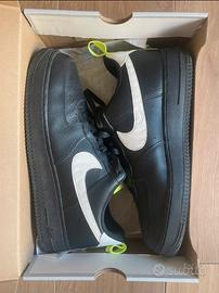 Nike Air Force 1'07  Black White Volt - Taglia 45