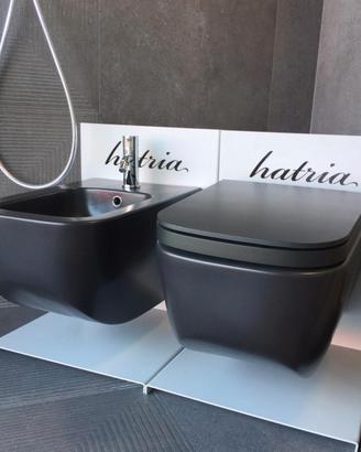 COPPIA SANITARI SOSPESI HATRIA NERO OPACO