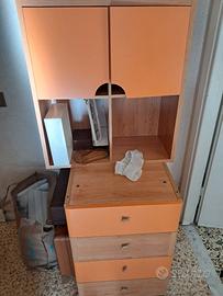 cassettiera + mobiletto 2 ante legno