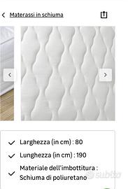 Materasso letto singolo
