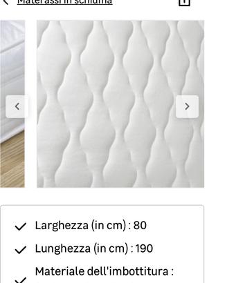 Materasso letto singolo