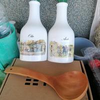 Contenitori in porcellana ACETO e OLIO+CUCCHIAIO N