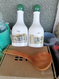 Contenitori in porcellana ACETO e OLIO+CUCCHIAIO N