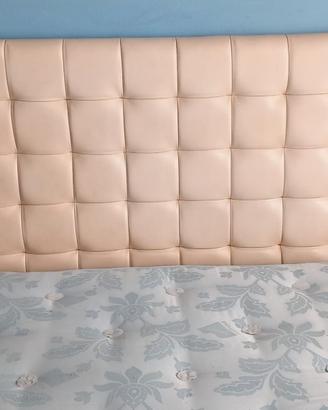 Letto in vera pelle e acciaio inox e materasso