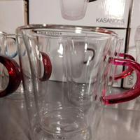 Kasanova set 2 mug in vetro Borosilicato da 250ml