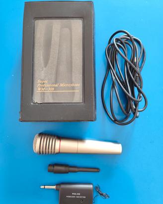 Microfono WM-308 wireless con ricevitore