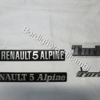 Renault 5 alpine turbo scritte stemmi loghi