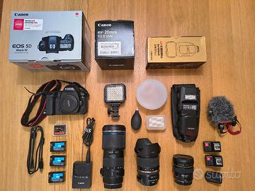 kit fotografico Canon 5d mk 4 più obiettivi