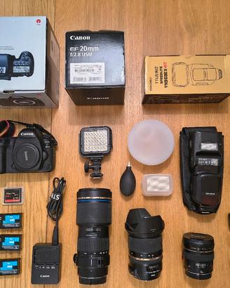 kit fotografico Canon 5d mk 4 più obiettivi
