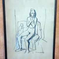 FELICE CASORATI - INCISIONE - "DONNA SEDUTA"