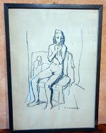 FELICE CASORATI - INCISIONE - "DONNA SEDUTA"