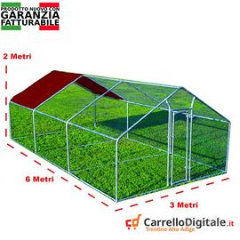 Gabbia Galline 3x6m x 2mH-18mq - bordeaux