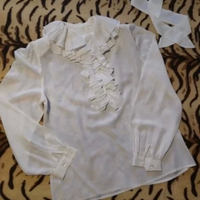 Camicia blusa con fiocco in volant