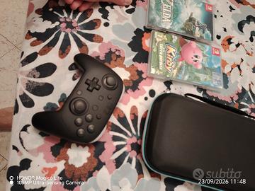 Switch 2 con scatola, giochi, joystick custodia