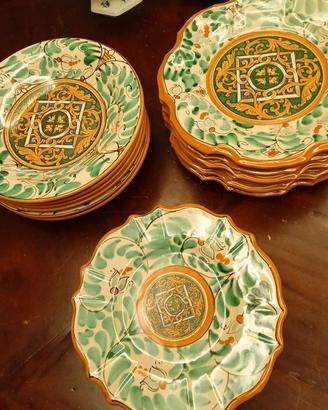 Servizio piatti ceramica artigianale Caltagirone