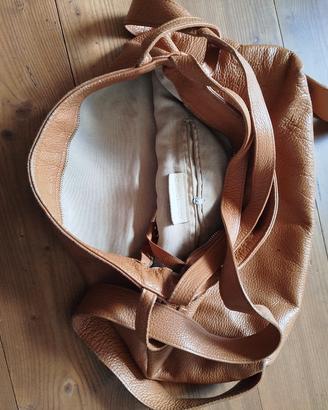 borsa in vera pelle trasformabile in zaino
