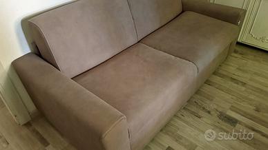 Elegante Divano Letto 3 Posti in Nabuk Elephant