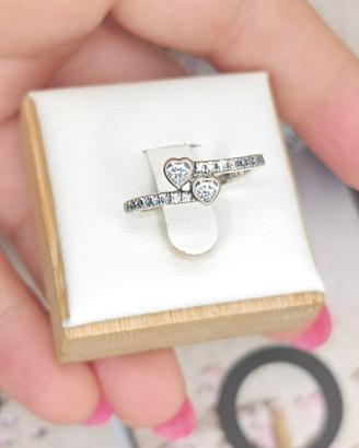 Anello originale pandora Due cuori tg 52