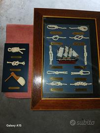quadro con nodi e vascello in legno